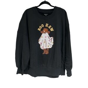 TOO CUTE TO SPOOK SEQUIN COWBOY GHOST TOP - XL